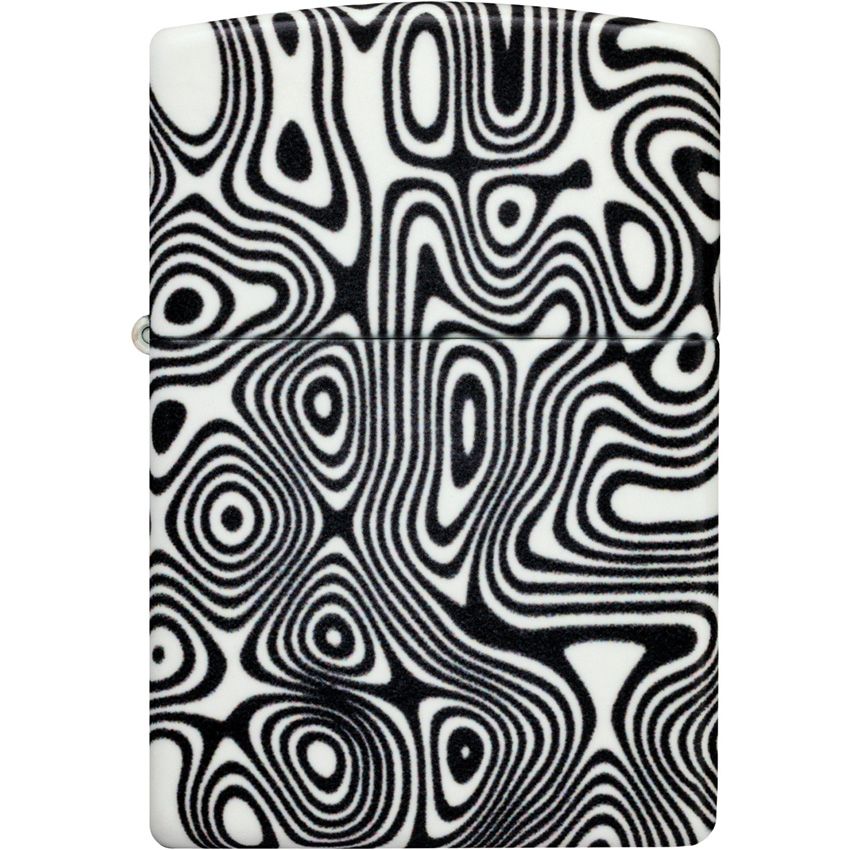 White Raffles Lighter Glowing Swirls Lighter with 1 Engraving