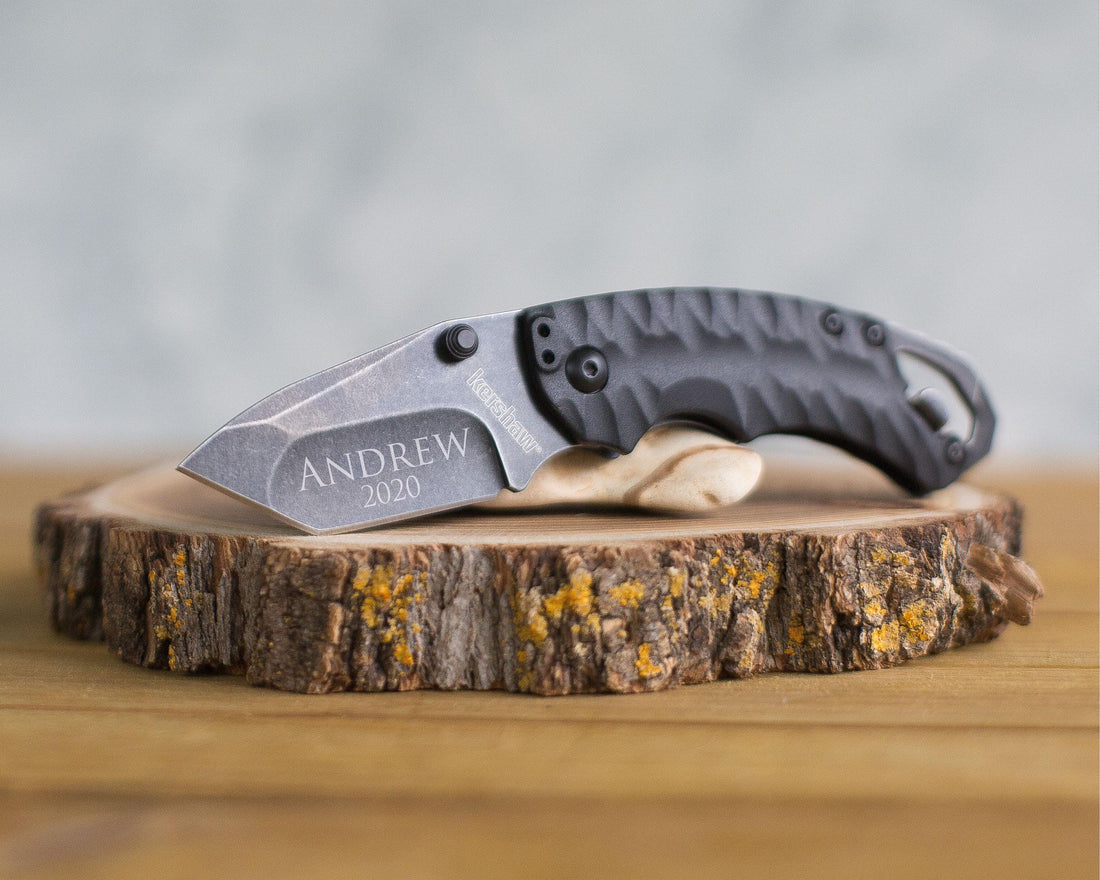 Kershaw Shuffle II knife, stocked model for custom laser engraving