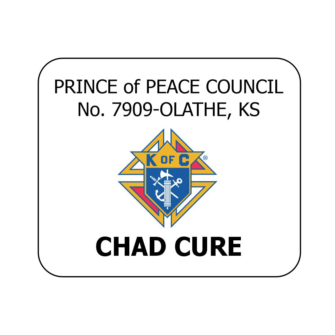 Personalized Knights of Columbus Name Tag — 3 × 2.5 inches