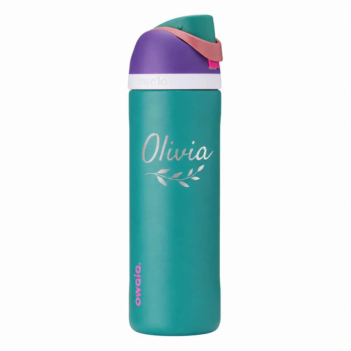 Owala 24 80s Ski Slope with sample laser engraving: Olivia