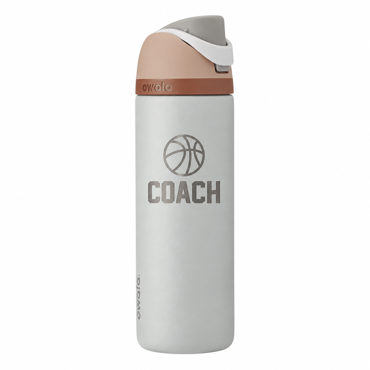 Owala 24 Calm Waters with sample laser engraving: COACH