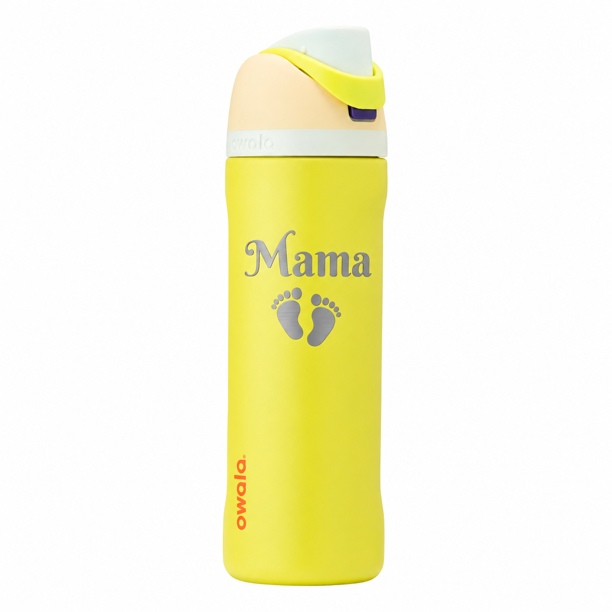 Owala 24 Lemon Limeade with sample laser engraving: Mama