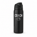 Owala 32 Very Very Dark – COACH laser engraving sample using Jersey; Coach gift with small basketball icon