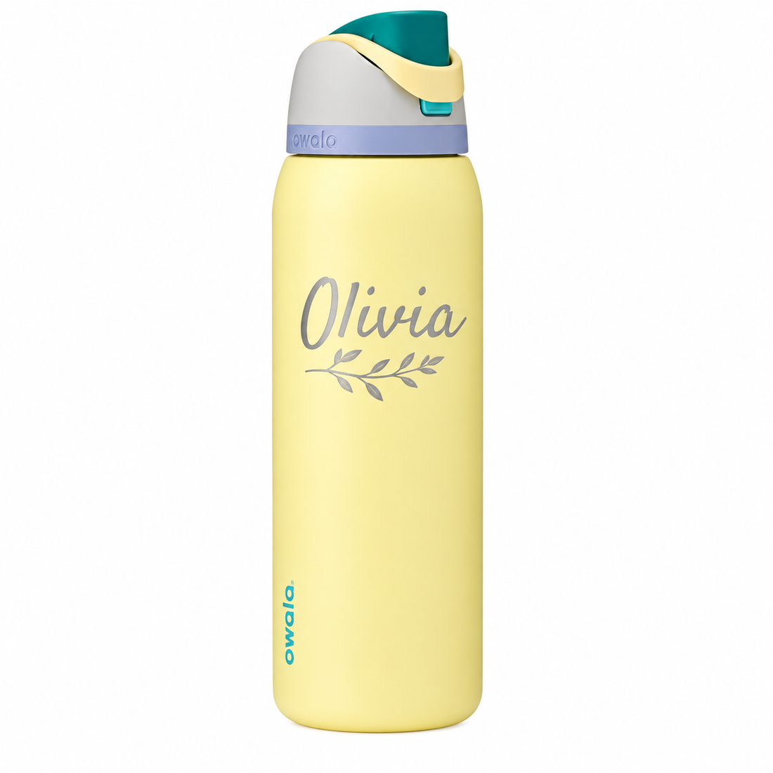 Owala 40 FS Sunny Daze with sample laser engraving: Olivia