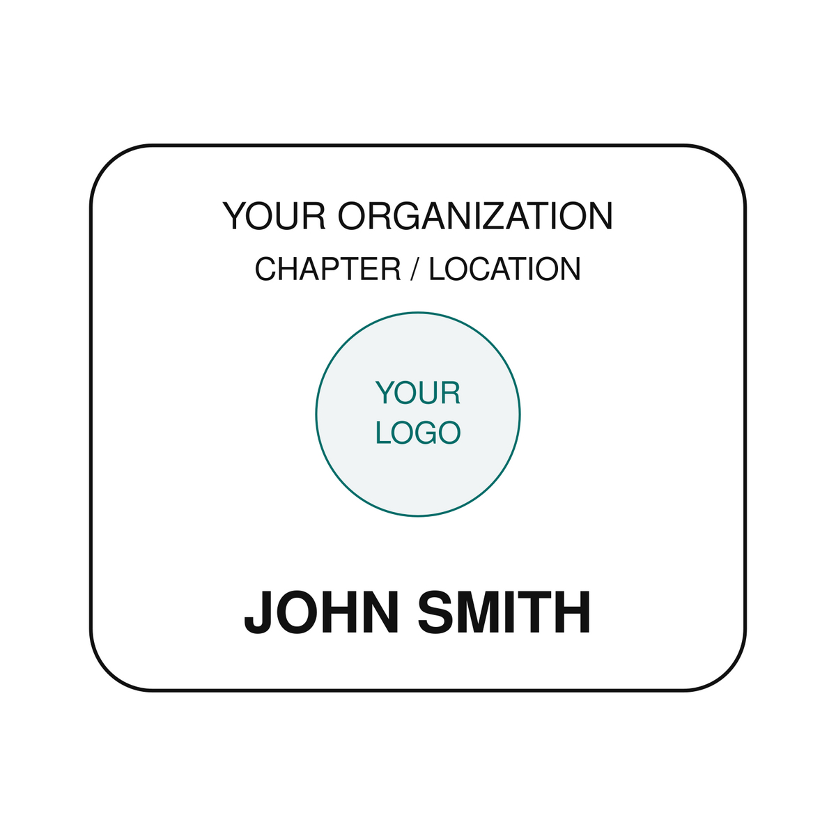 Personalized Organization Logo Name Tag — 3 × 2.5 inches