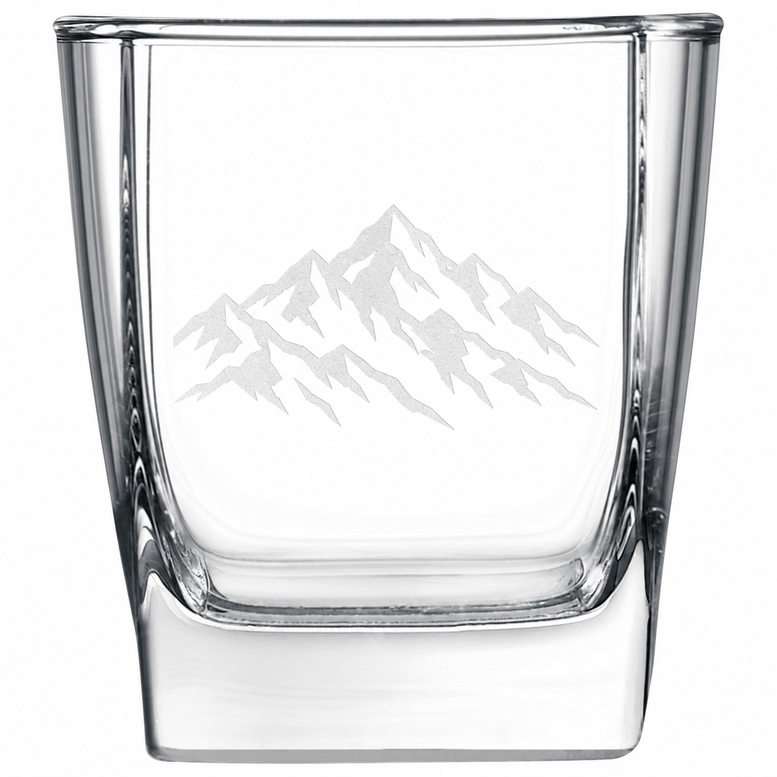 Polar Camel 10 1/2 oz. Square On The Rocks Glass — sample laser engraving