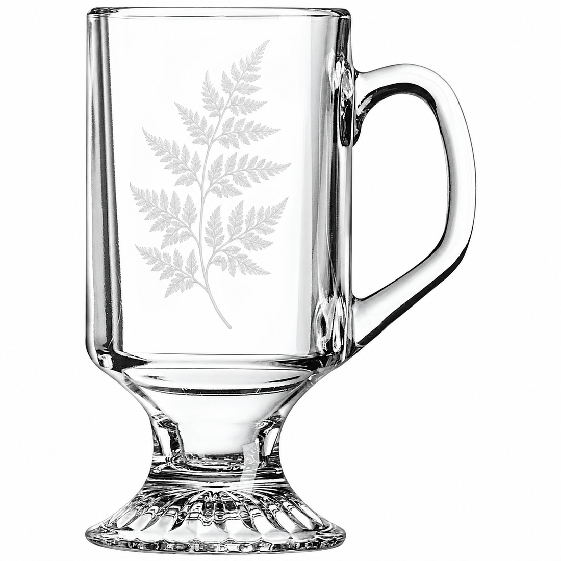 Polar Camel 10 oz. Clear Footed Coffee Mug — sample laser engraving