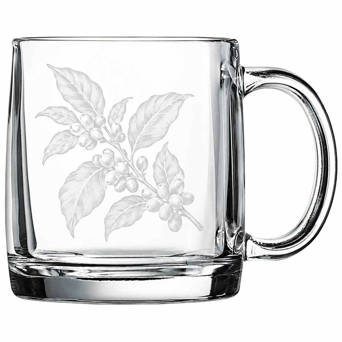 Polar Camel 12 1/4 oz. Clear Coffee Mug — sample laser engraving
