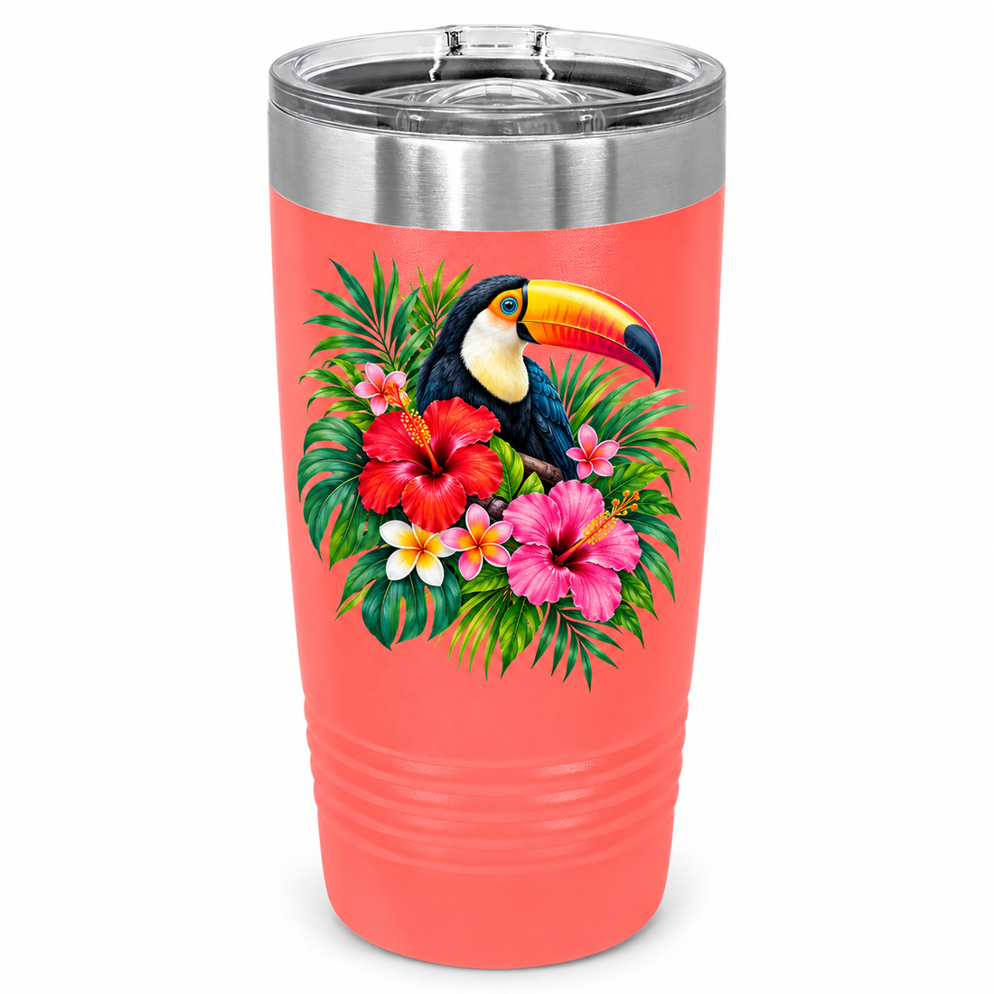 Polar Camel 20 oz. Coral Insulated Ringneck Tumbler with Slider Lid — sample UV print