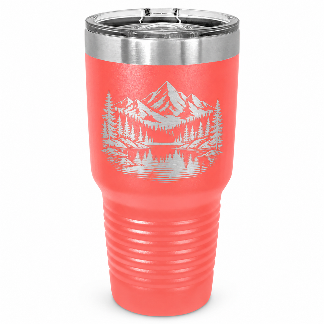 Polar Camel 30 oz. Coral Insulated Ringneck Tumbler with Slider Lid — sample laser engraving
