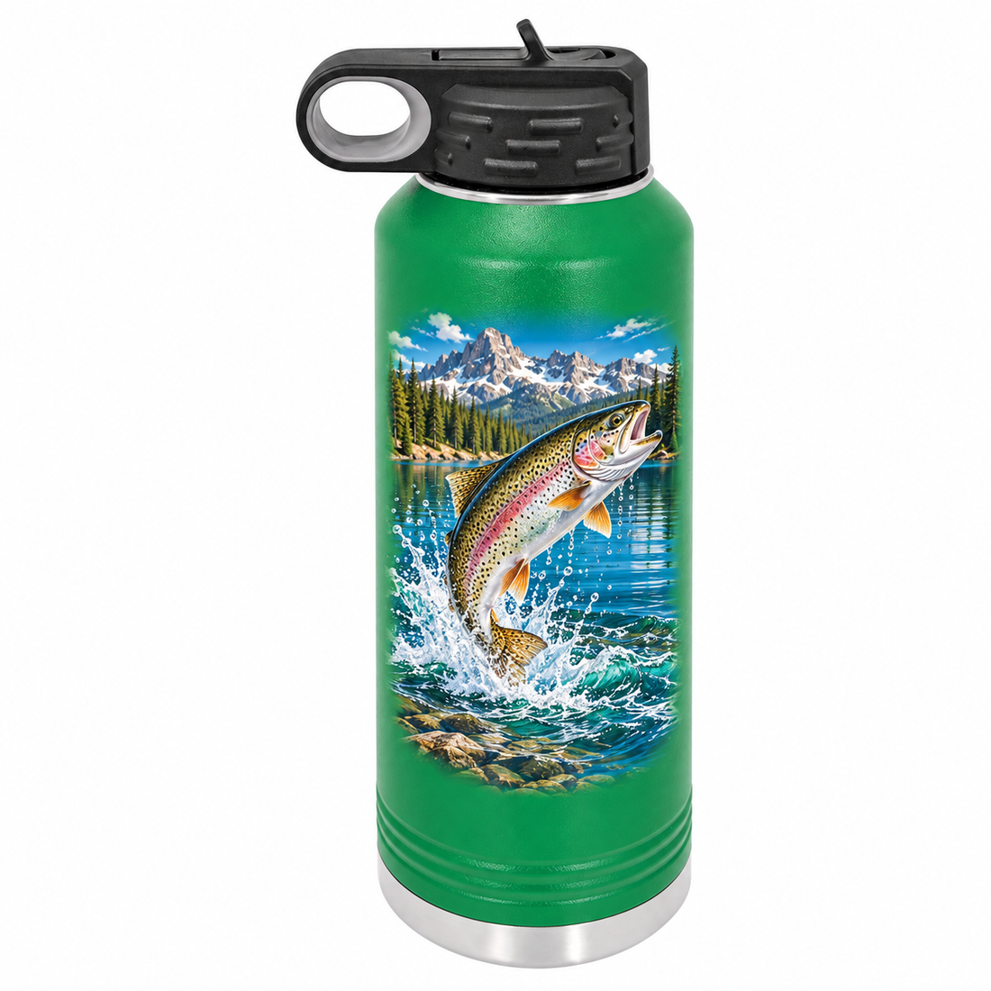 Polar Camel 40 oz. Green Water Bottle — sample UV print