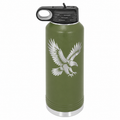 Polar Camel 40 oz. Olive Green Water Bottle — sample laser engraving