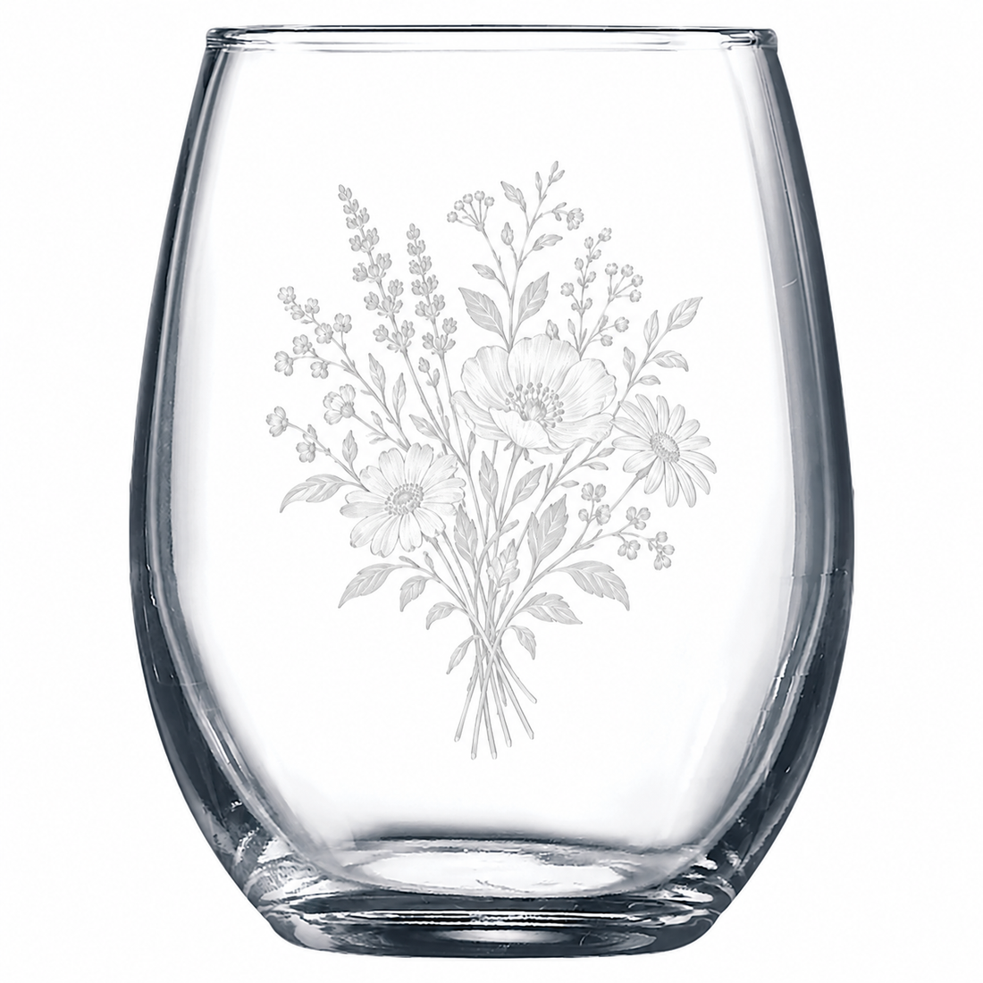 Polar Camel 9 oz. Stemless Wine Glass — sample laser engraving