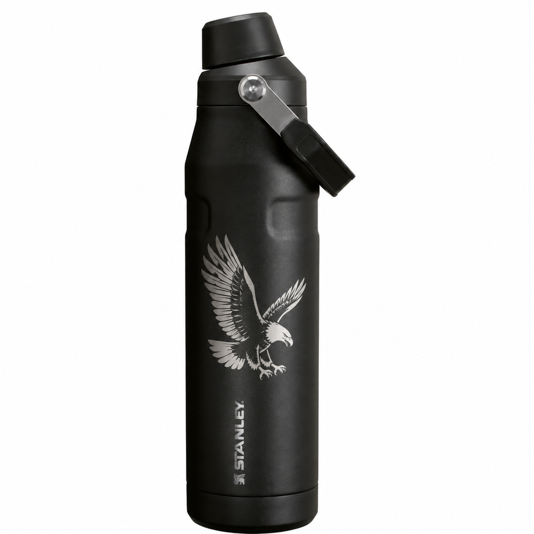 Stanley Fast Flow 36oz Black 2.0 — sample laser engraving