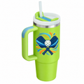 Stanley Q30 Bright Lime with sample full-color UV printed pickleball emblem on the blank upper side