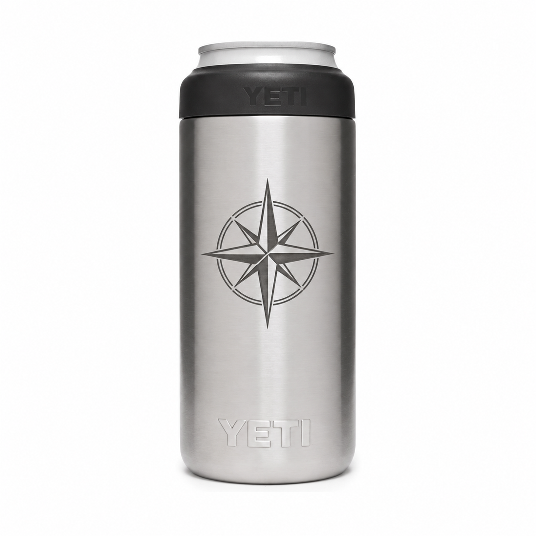 YETI 12 oz Slim Stainless — sample laser engraving