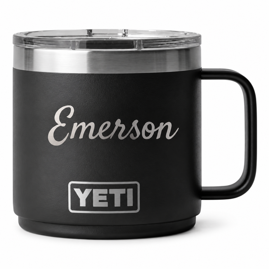 YETI 14 oz Mug Black — sample personalized laser engraving