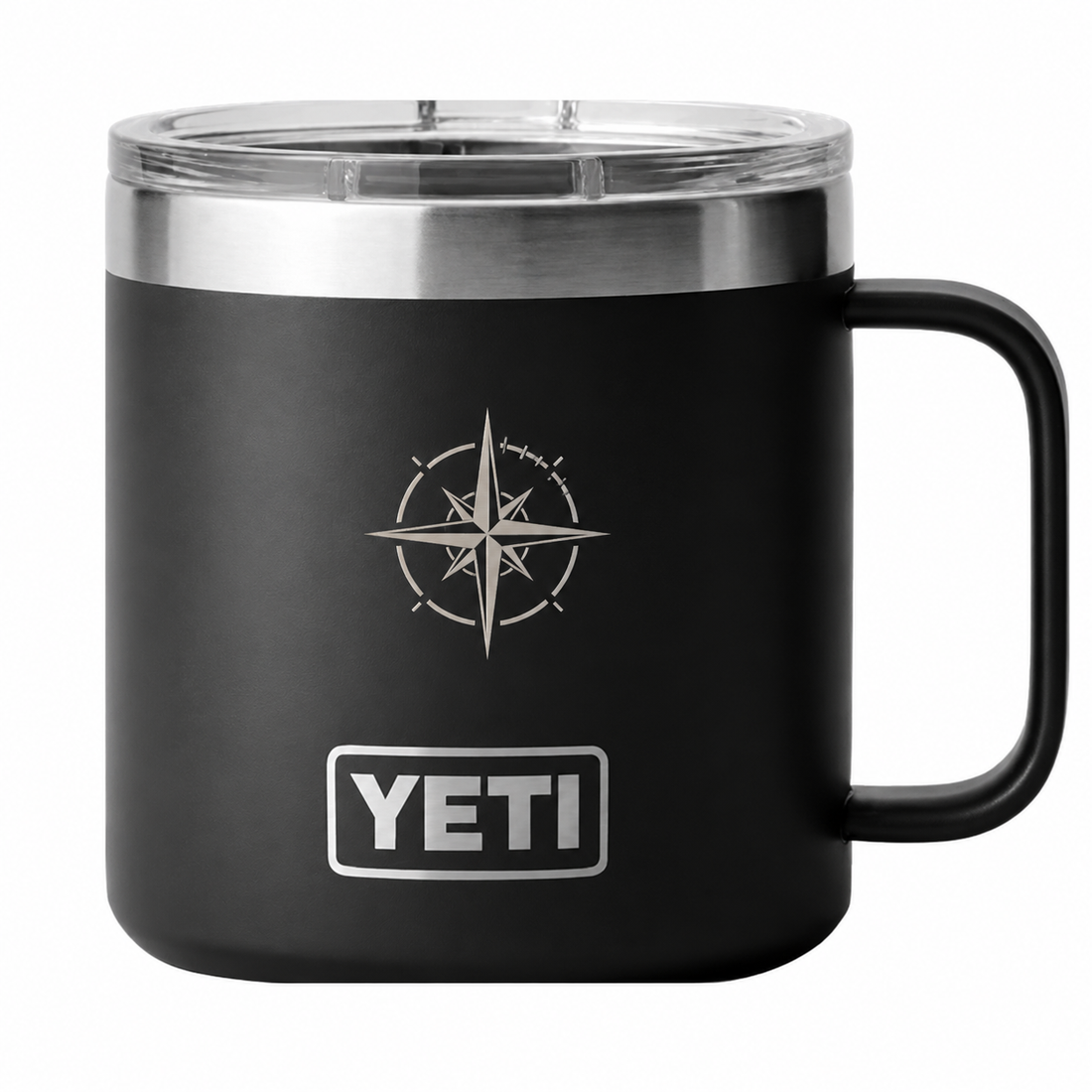 YETI 14 oz Mug Ceramic Lined Black — sample laser engraving
