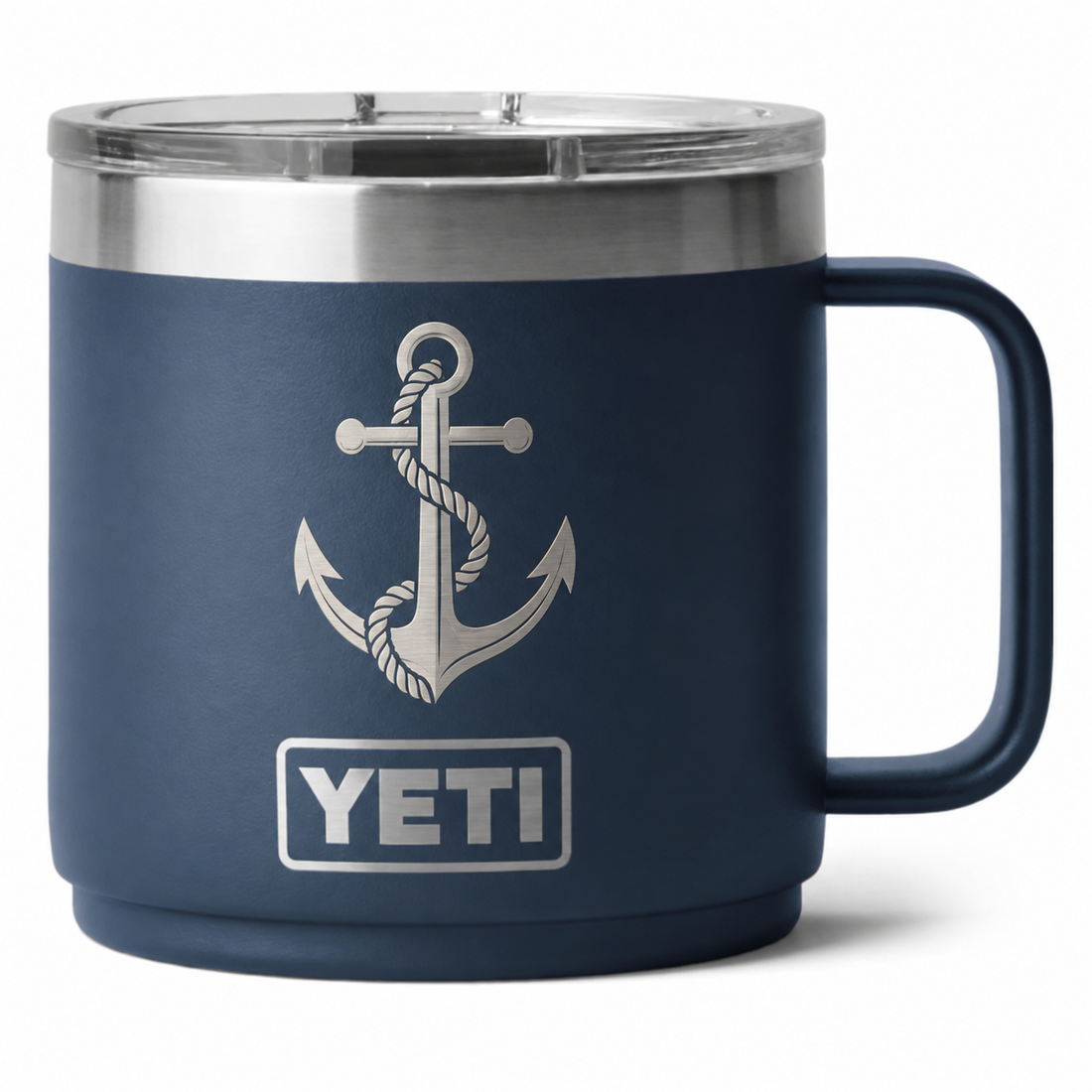 YETI 14 oz Mug Ceramic Lined Navy — sample laser engraving