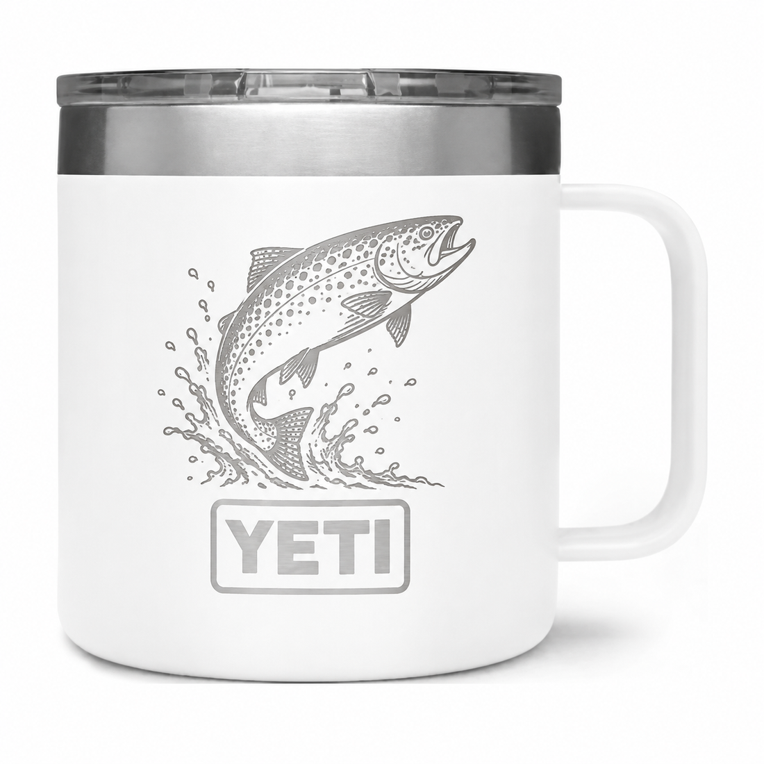 YETI 14 oz Mug Ceramic Lined White — sample laser engraving