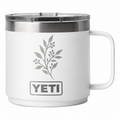 YETI 14 oz Mug White — sample laser engraving