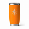 Example compass artwork engraving on King Crab YETI 20 oz cup. Actual personalization varies.
