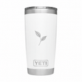 YETI 20 oz White with example engraving. Actual personalization varies.