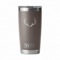 YETI 20 oz Sharptail Taupe antlers example engraving. Actual personalization varies.