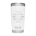 YETI 20 oz White with custom engraving placement