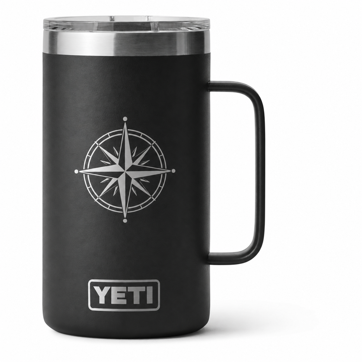 YETI 24 oz Mug Black — sample laser engraving