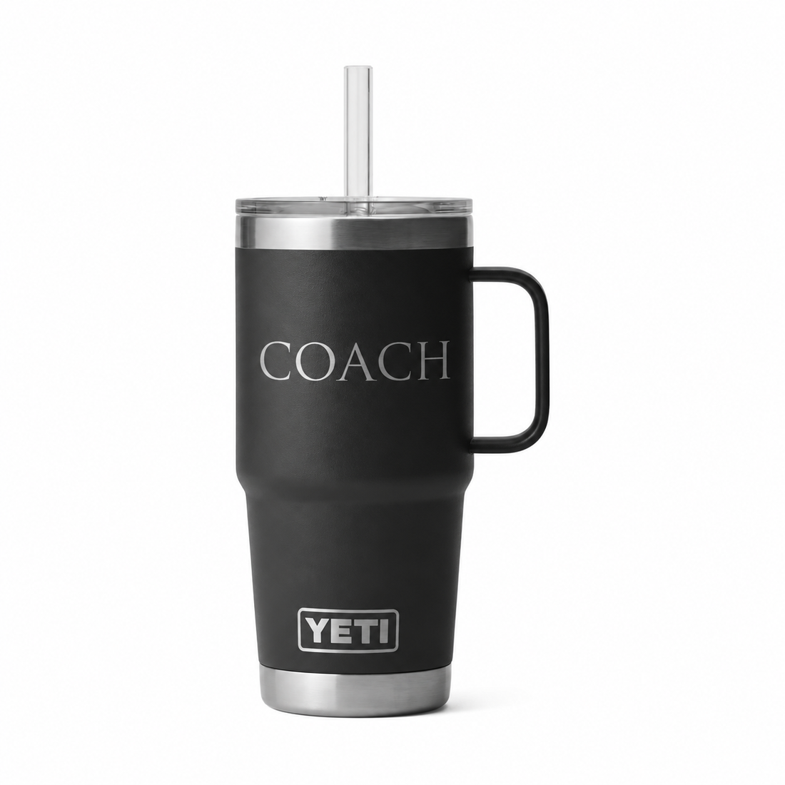 YETI 25 oz Mug Black — sample personalized laser engraving
