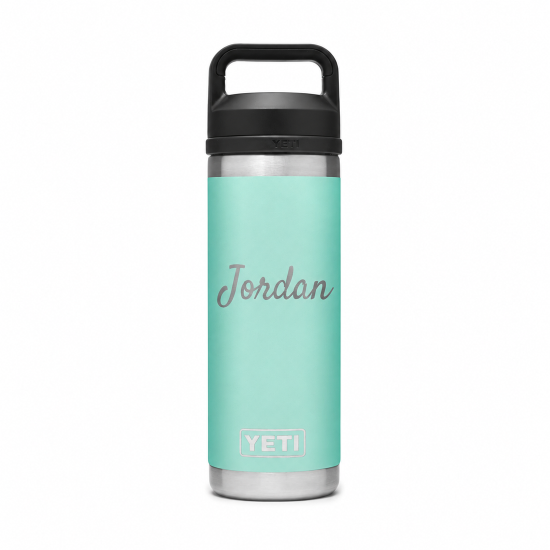 YETI Bottle Seafoam 18 oz — sample personalized laser engraving