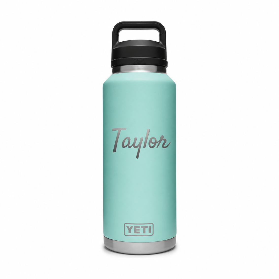YETI Bottle Seafoam 46 oz — sample personalized laser engraving