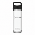 YETI Bottle White 18 oz — sample personalized laser engraving