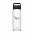 YETI Bottle White 26 oz — sample personalized laser engraving