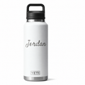YETI Bottle White 46 oz — sample personalized laser engraving