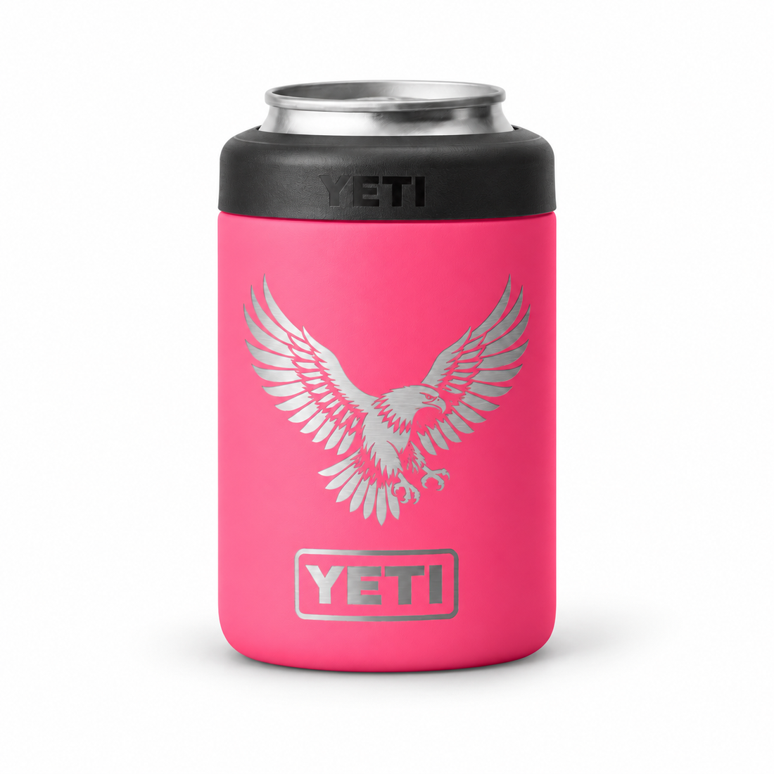 YETI Can 12 oz Tropical Pink — sample laser engraving