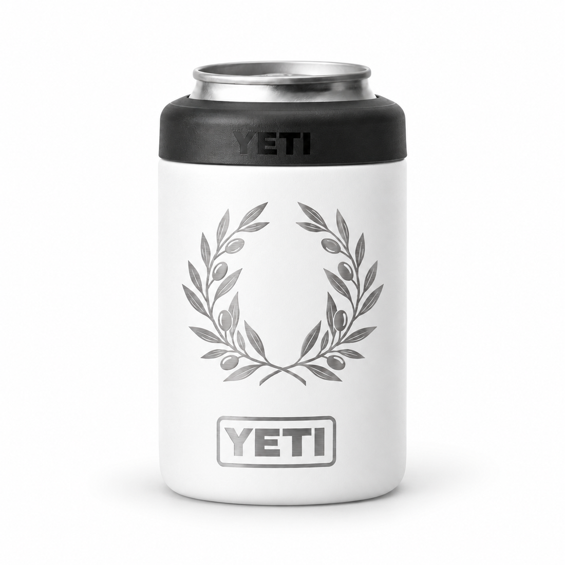 YETI Can 12 oz White — sample laser engraving