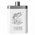 YETI Flask White — sample laser engraving