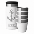 YETI Shot Glass with Carrying Case White — sample laser engraving