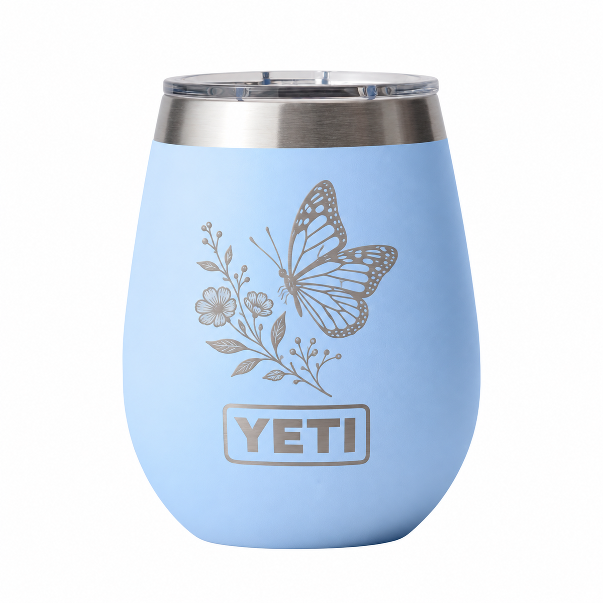 YETI Wine Big Sky Blue — sample laser engraving