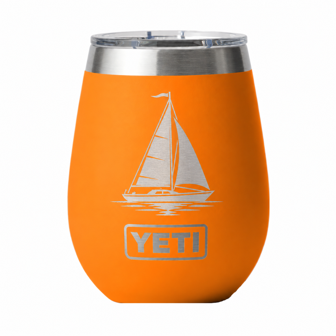 YETI Wine King Crab Orange — sample laser engraving