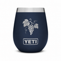 YETI Wine Navy with sample silver laser-engraved grapevine