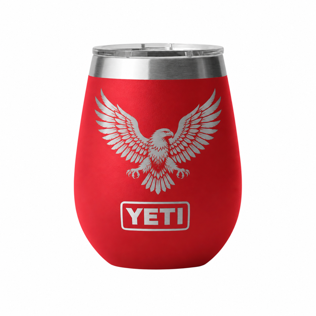 YETI Wine Rescue Red — sample laser engraving